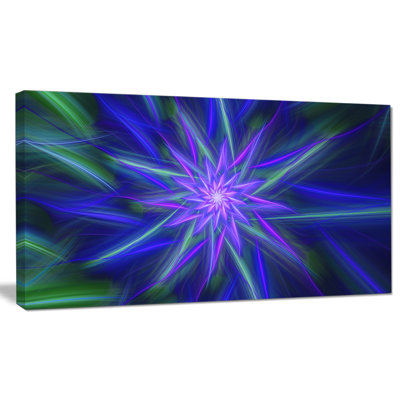 « chining blue fleuri fractal fleur », impression sur toile