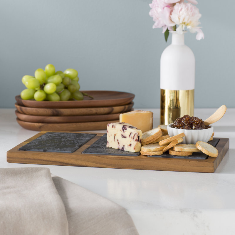 Planche à fromage en ardoise triple Molloy Acacia