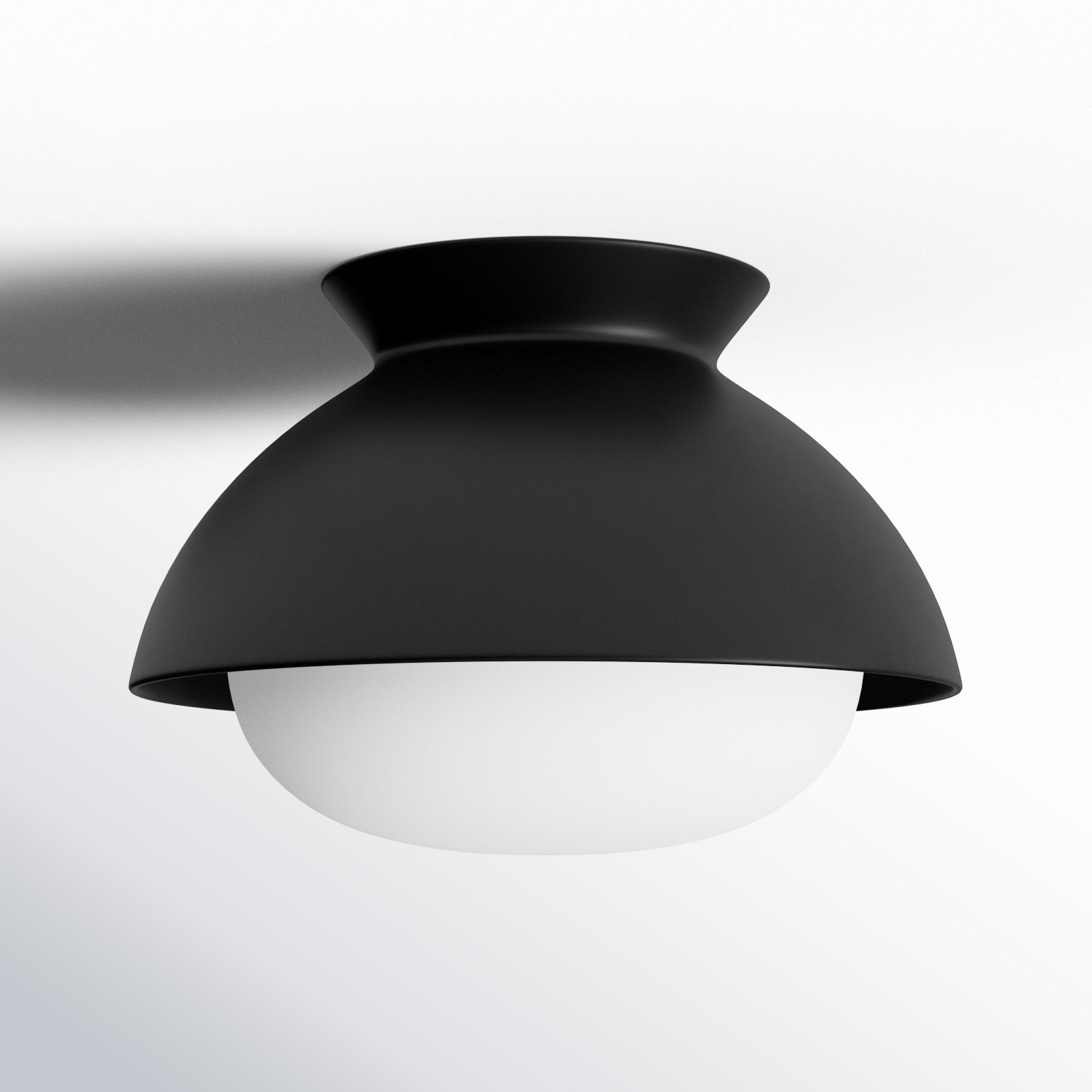 Alexia Single Light Glass Flush Mount, Midnight Black