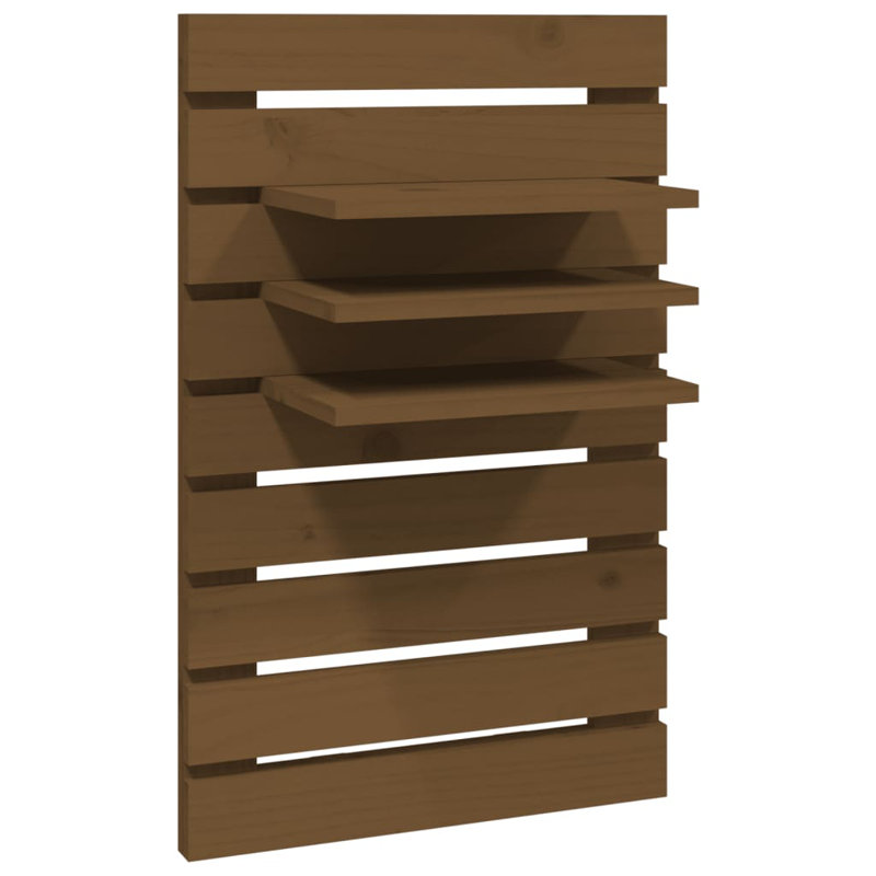 Hivda 2 Piece Solid Wood Floating Shelf, Brown