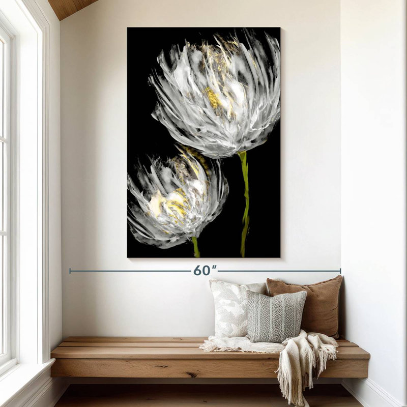 Harnek Tulips On Black II, 51" H x 34" W