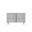 Console moderne blanche avec accents argentés, 47,2 po x 29,5 po x 11,6 po | 100% panneau de particules enduit de mélamine, épaisseur: 0,7 pouce | Fixation murale avec plusieurs tablettes, design élégant pour les espaces contemporains-1408455653
