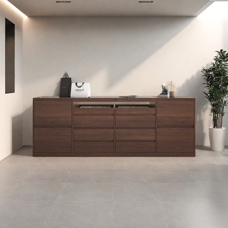 Vitrine moderne, H 35,43 po x l 70,86 po x P 23,62 po