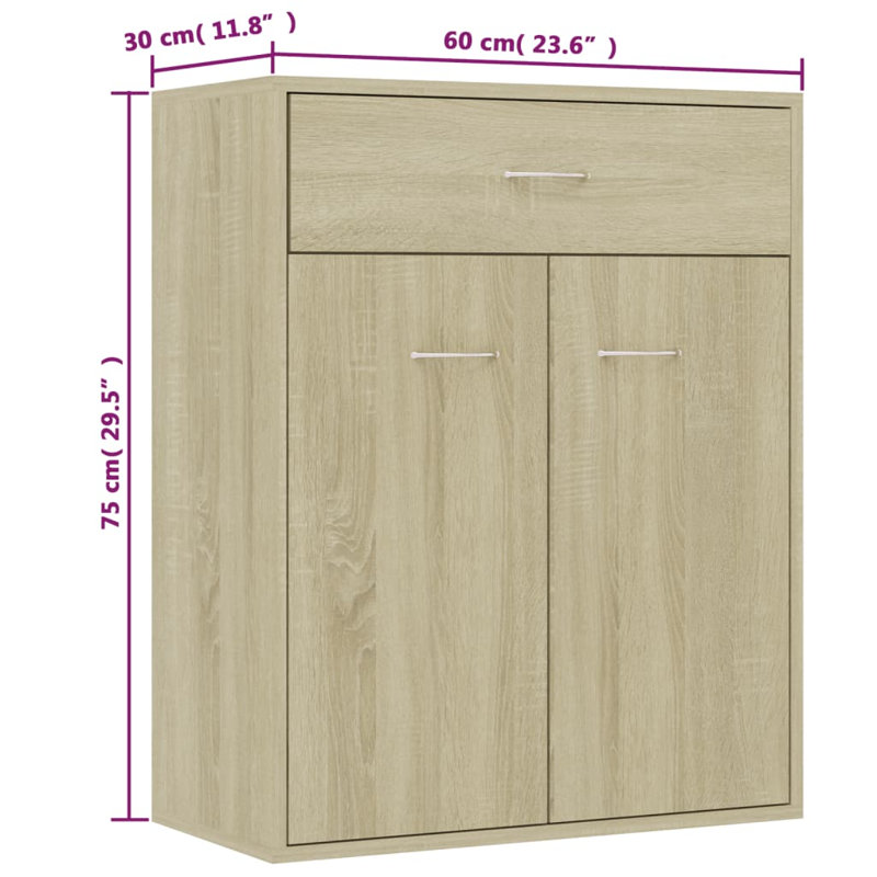 Abraar 60cm Sideboard, Sonoma Oak