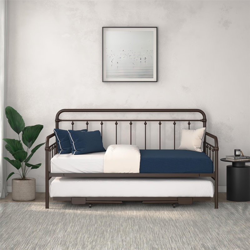 Beant Daybed with Pop Up Trundle, Twin, Bronze
