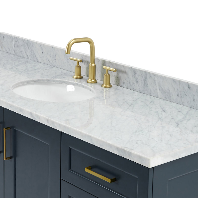 ARIEL TAYLOR 61 IN SINGLE RECTANGLE SINK VANITY, Rectangular, Midnight Blue, 67"