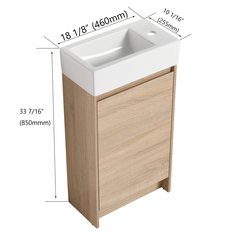 Linnetta 18.11" W Single Bathroom Vanity Set