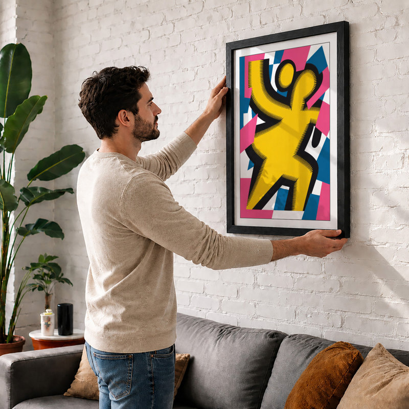 Joyful Figure Modern - Print, A1 - 84.1 x 59.4 cm, Black
