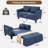Zhania 58.27"W-6-in-1 Convertible Sofa Bed, Loveseat Sleeper Sofas with Pull Out Couch Bed, Removable Backrest, Storage Pockets and 2 Pillows, Modern Folding Linen Futon Couch for Small Spaces-1312609845-1286487123