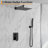 12-Inch Square Rain Shower System, High-Pressure Shower Head & Handle Set with Valve, All-Metal Trim-126439268