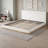 Wood Platform Bed with Upholstered Headboard