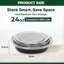 24oz Roud Black Base Meal Prep Takeaway Container Pack of 30