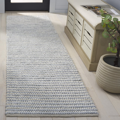 Natura 287 Flatweave Wool/Cotton No Pattern Rug in Light Blue/Ivory