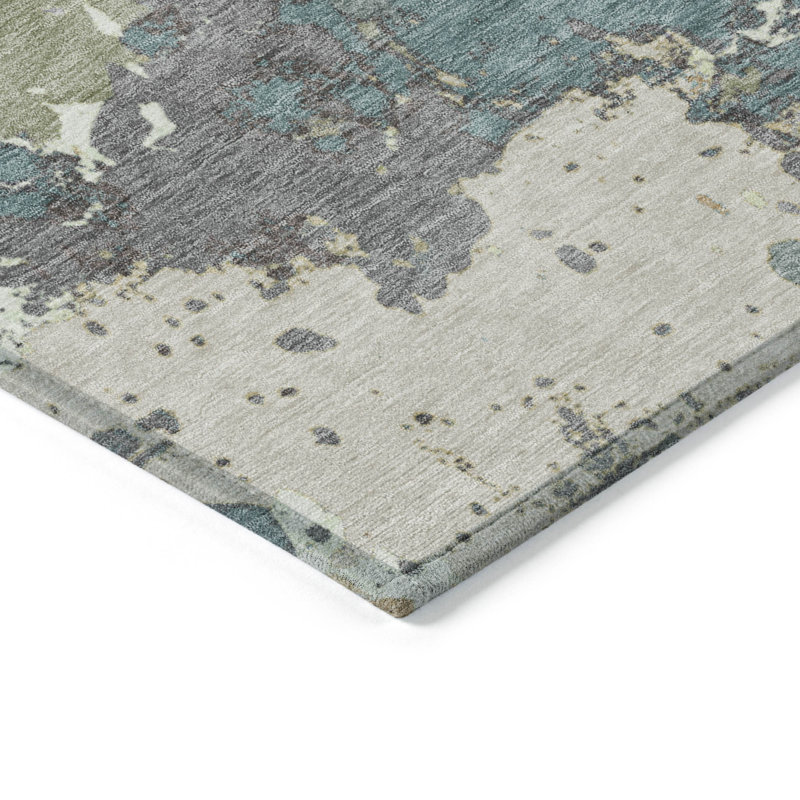 Tapis moderne intérieur / extérieur lavable à la machine Husby ACN2217, Rectangle 2 pi 6 po x 3 pi 10 po