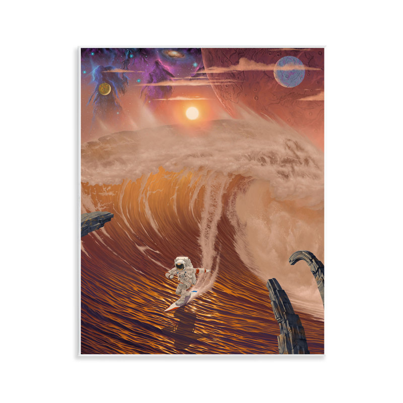 «Astronaut Riding The Wave», plaque murale par Vincent Hie
