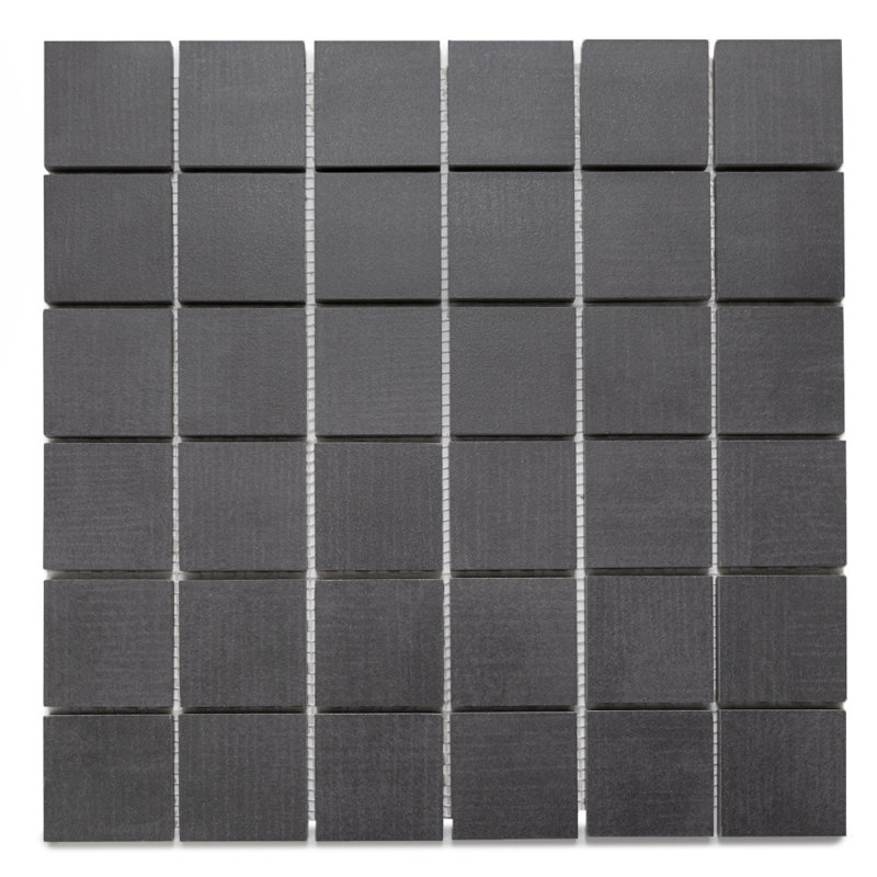Studio 2" x 2" Matte Porcelain Mosaic Floor and Wall Tile, Black