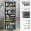 Grande armoire de rangement de grande salle de bain avec portes en acrylique et 3 cubes-558300247