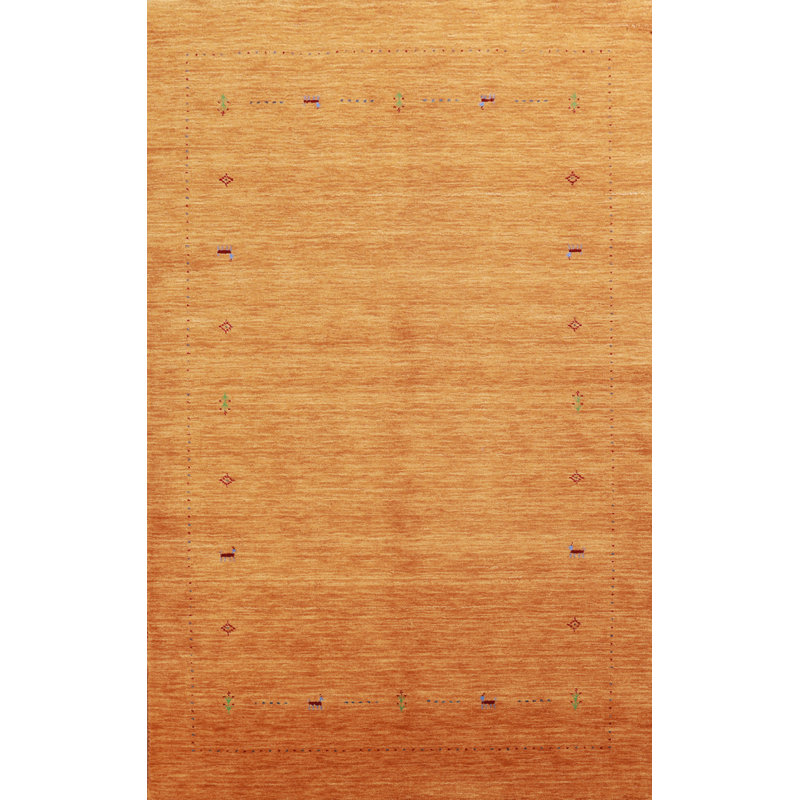 Tapis oriental orange rouille Gabbeh 5 x 8