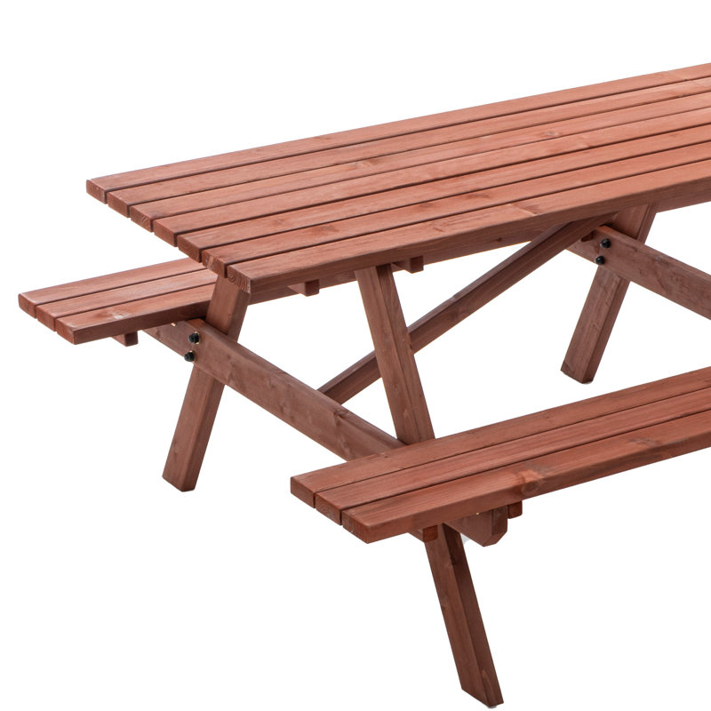 Très grand ensemble de table de pique-nique d'extérieur de 95 pouces avec bancs