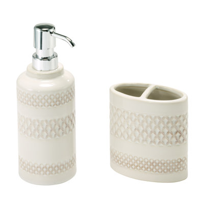 Nicole Miller Lyra Toothbrush Holder & Lotion Dispenser Set
