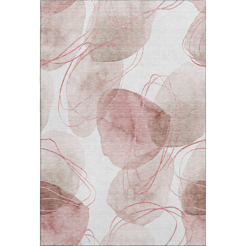 Tapis de qualité supérieure lavable à la machine Cerrito AMF544 Merlot, Rectangle 10 pi x 14 pi