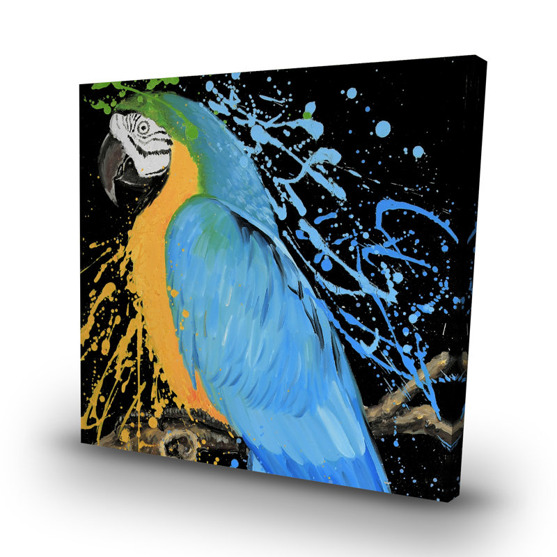 macaw parrot - 32"x32" art on canvas