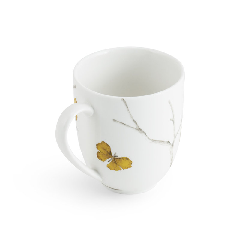 Butterfly Ginkgo Handmade Porcelain Coffee Mug