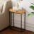 Framhosue Metal Frame End Table With Burl Finish Wood Top