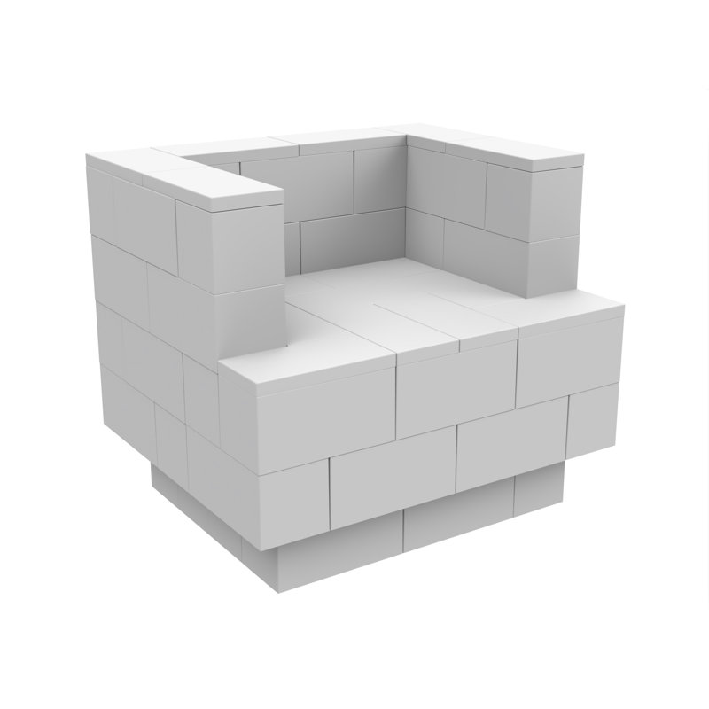 EverBlock 36" W Armchair, White