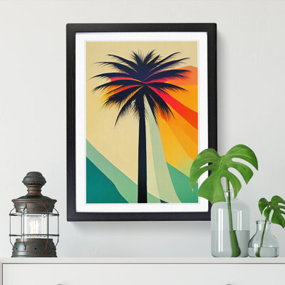 Palm Tree Retro - Single Picture Frame Print