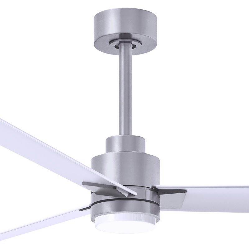 Alessandra - Three Blade Transitional Ceiling Fan -LED, 72", Matte White, Brushed Nickel