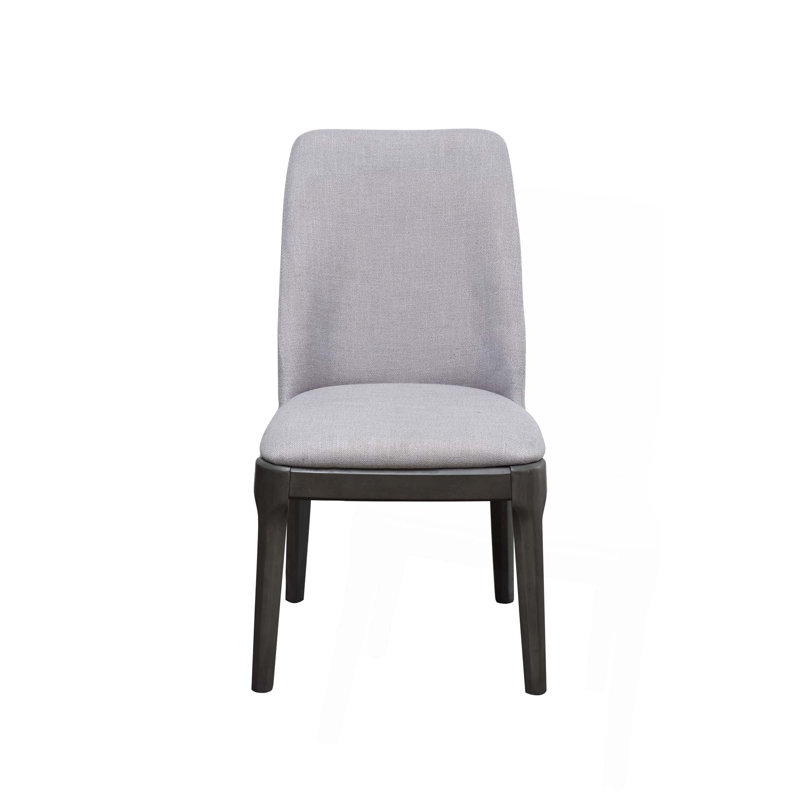Chaise d'appoint en lin gris clair et chêne gris, ensemble de 2