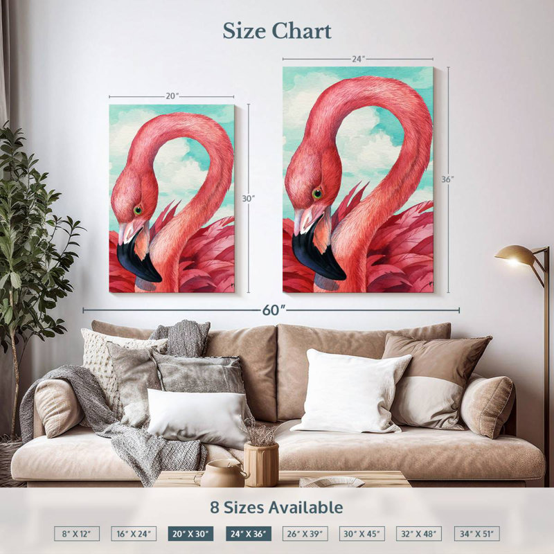 Brampt Fab Flamingo, 36" H x 24" W