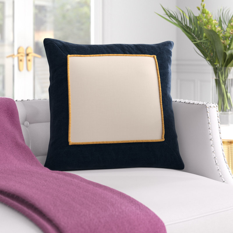 Emerson Square Cotton Pillow Cover, Pillow Cover Only - No Insert, Teal