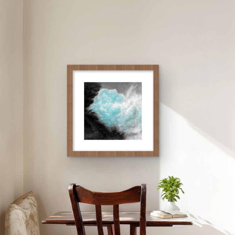 Turquoise, nuages - paysages bleus, impression encadrée
