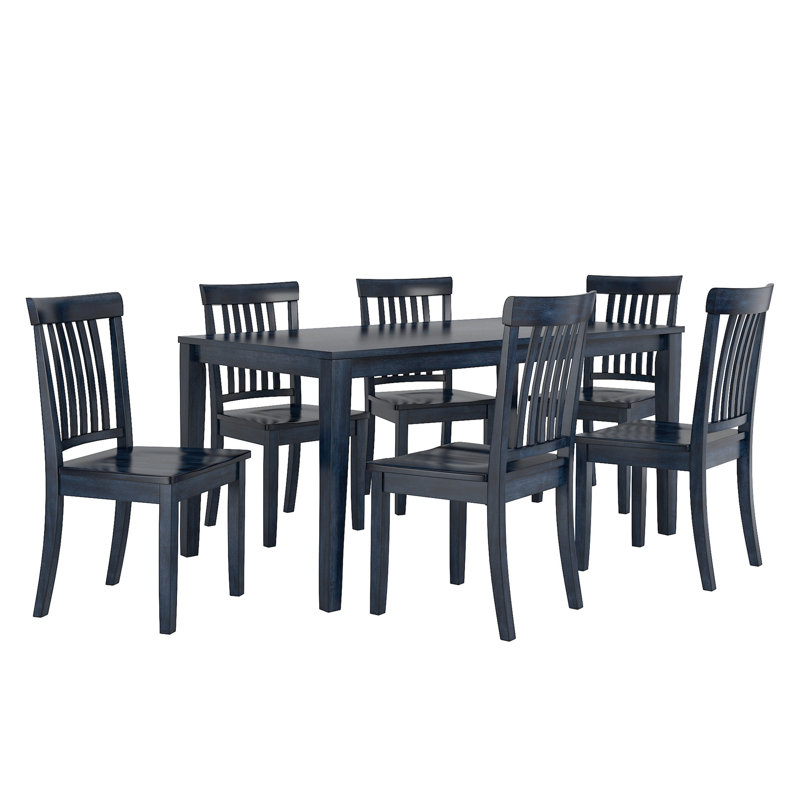 Ensemble repas 6 personnes Phillipston, Denim foncé antique