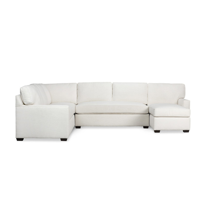 Canapé modulaire 4 pièces Taylor, Chenille Crypton® neige Nomad, Orienté à gauche (vu de face)