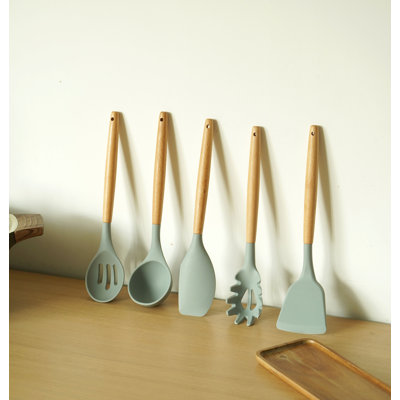 Bexcel 5 Pieces Gray silicone kitchen utensils