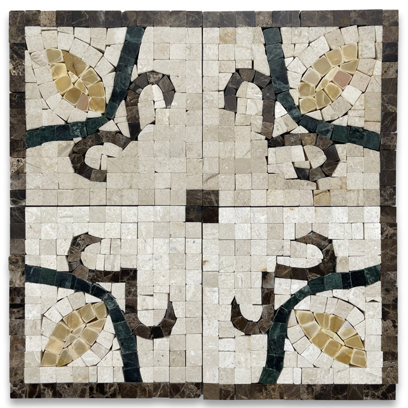 Carreau de mosaïque en marbre 5 po x 5 po