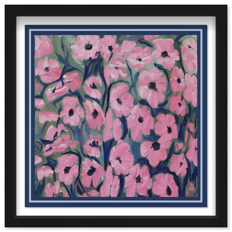 Night Blooms Shadowbox Abstract Print by Oliver Gal, Black Frame, 12 x 12, 41.5"H x 41.5"W, Black Shadowbox