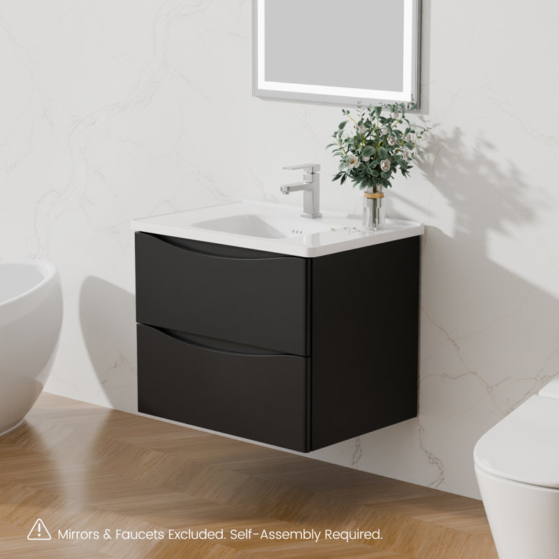Meuble-lavabo 36 po avec lavabo sous-comptoir, meuble-lavabo flottant avec lavabo et armoire