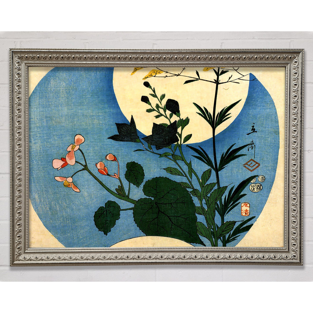 Hiroshige Herbstblumen mit Vollmond - Einzelner Bilderrahmen Kunstdrucke