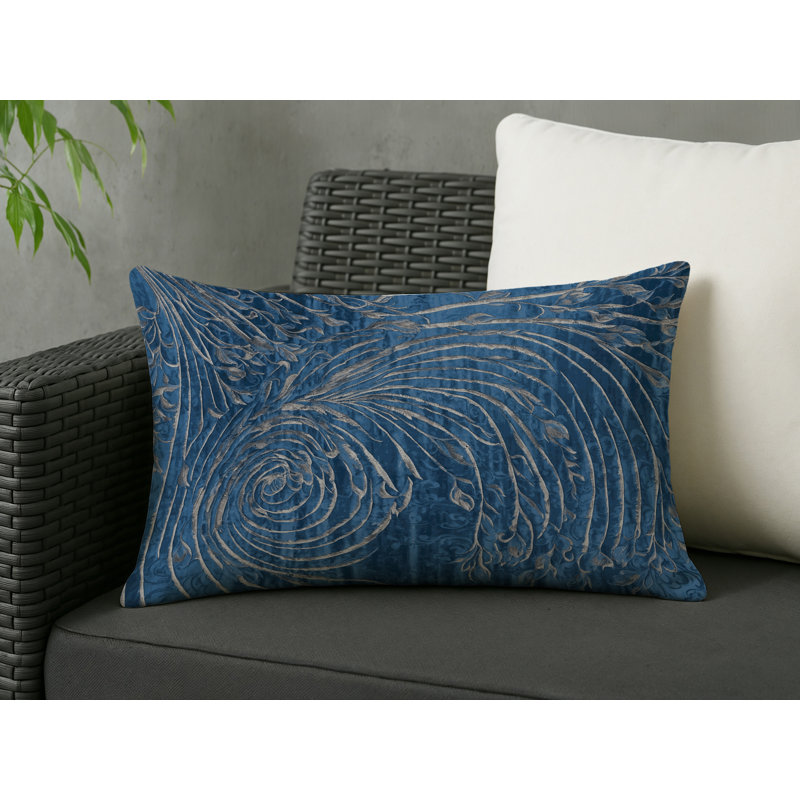 Coussin décoratif intérieur et extérieur Modern, Gris abstrait 140, Rectangle H 14 po x l 20 po