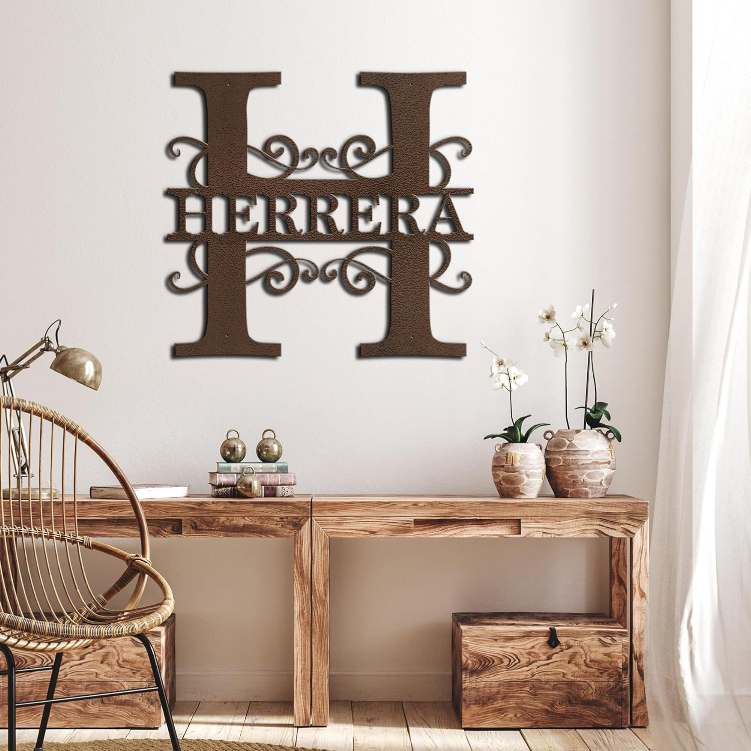 SIGNLEADER LILY02 Custom Split Letter Monogram Wall Decor Metal Wall ...