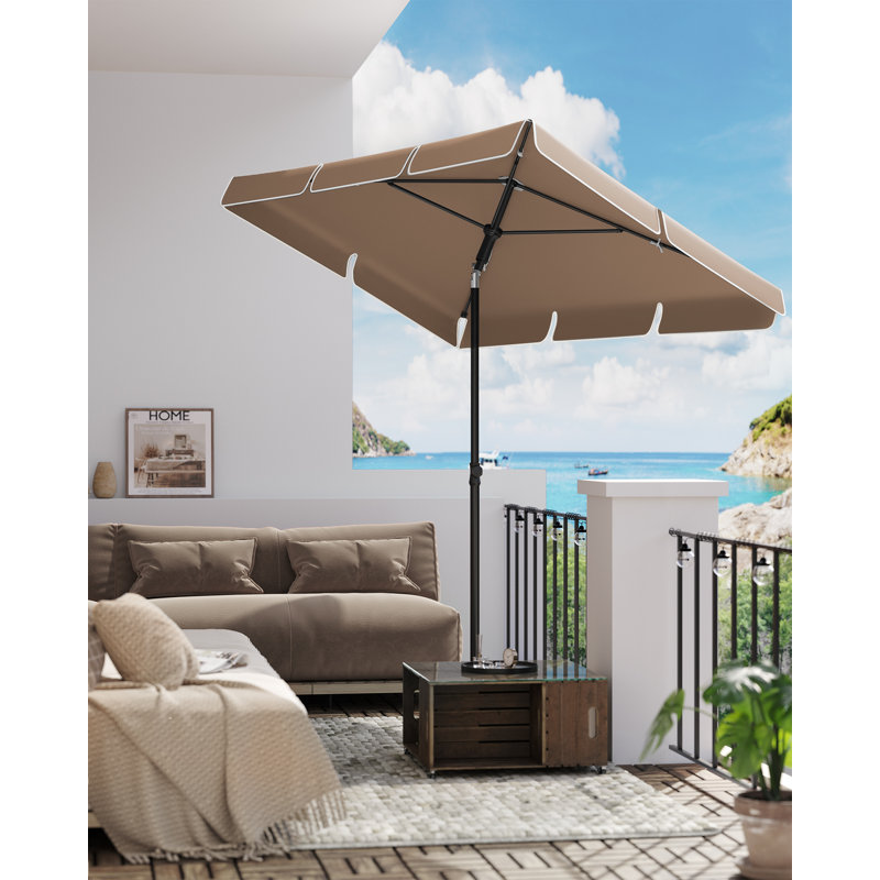 Burdzel Rectangular Market Parasol, Taupe, 240cm H x 200cm W x 125cm D