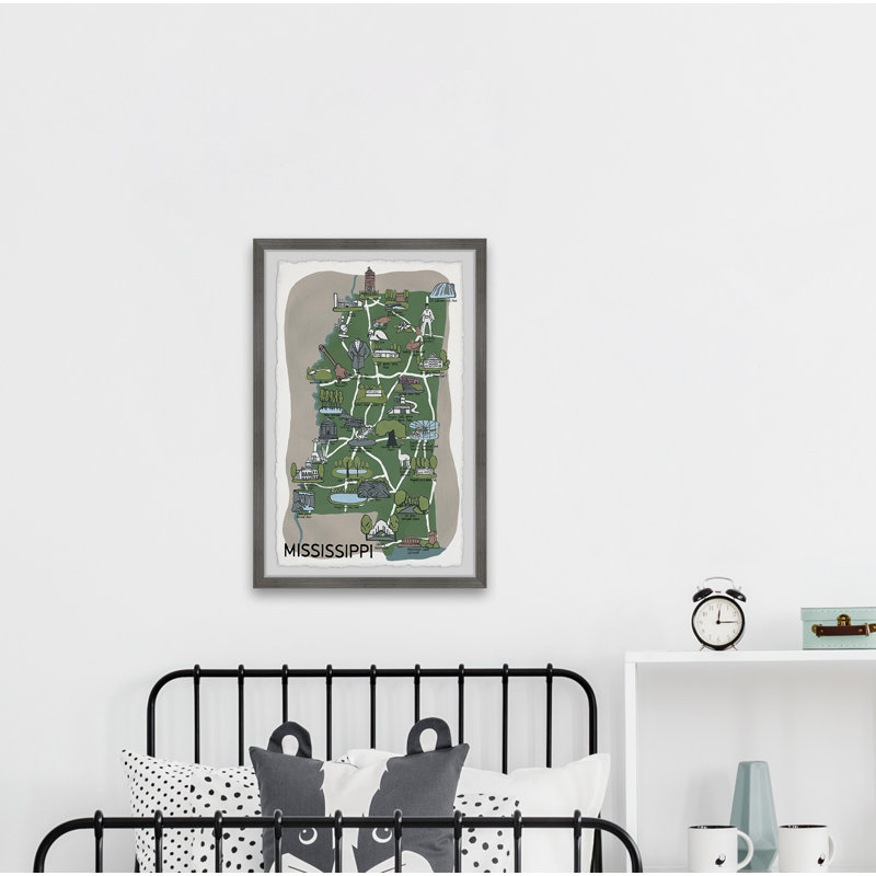 «Green Mississippi Spots» par - Peinture encadrée, H 24 po x l 16 po x P 1,5 po