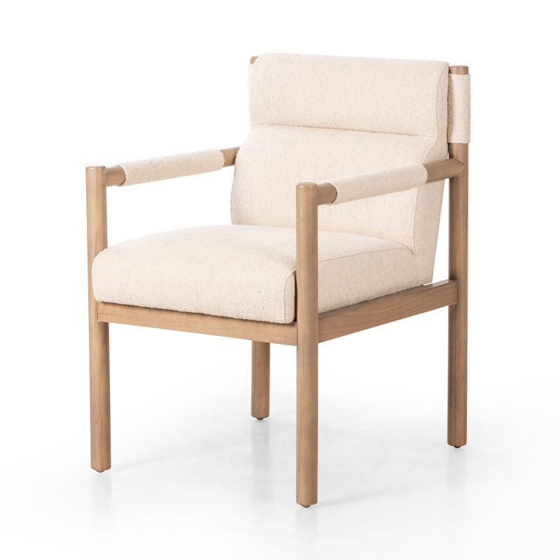 Kiano Upholstered Arm Chair, Beige Fabric