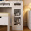 Coiffeuse 41,3 po avec miroir coulissant, lumières DEL, tabouret de rangement, 3 tiroirs, armoires RVB, tablettes ouvertes