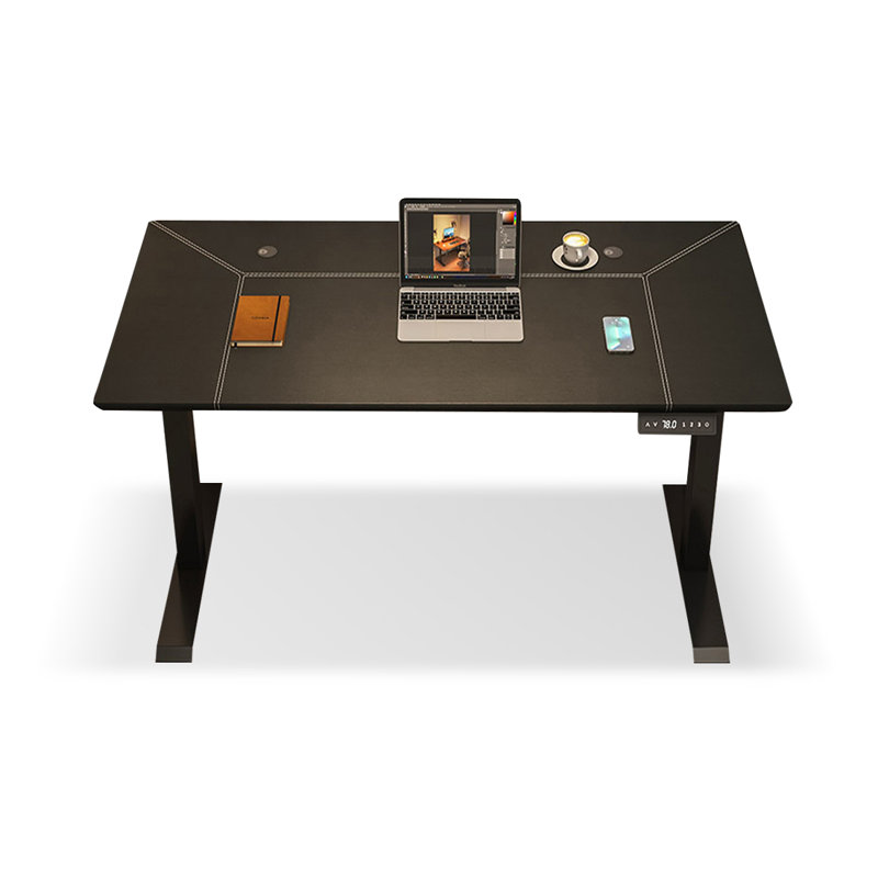 Bureau debout noir en cuir, H 50 po x l 55,12 po x P 27,56 po