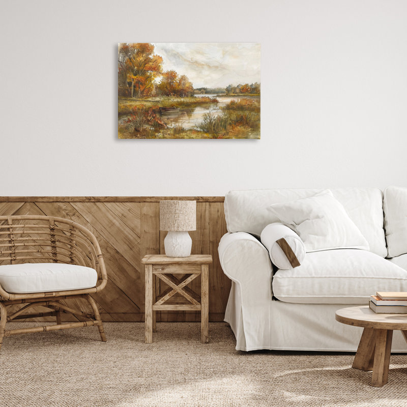  «Fall Scenic River Boat» par LSR Design Studio, H 20 po x l 30 po